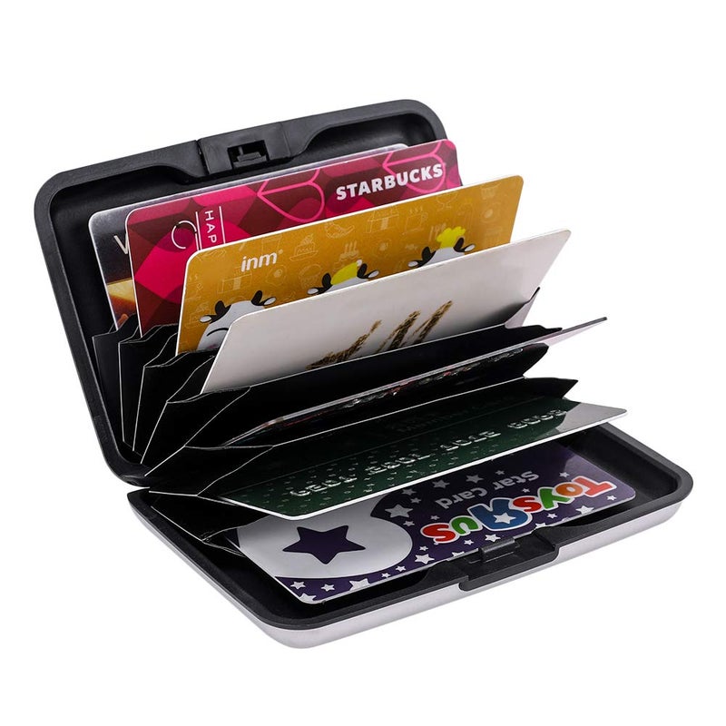 ELFISH حافظة بطاقات الائتمان من ELFISH مع حماية من RFID، علبة هوية من الألمنيوم، حافظة بطاقات صلبة، محفظة معدنية للرجال أو النساء (فضي) - Image 5
